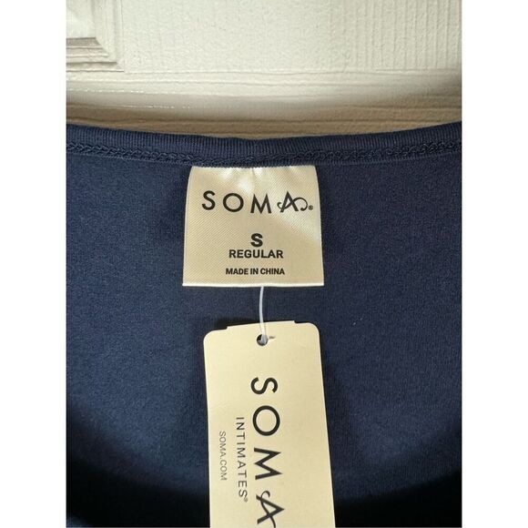 NWT Soma Womens Navy Blouse Size Small - Picture 2 of 4